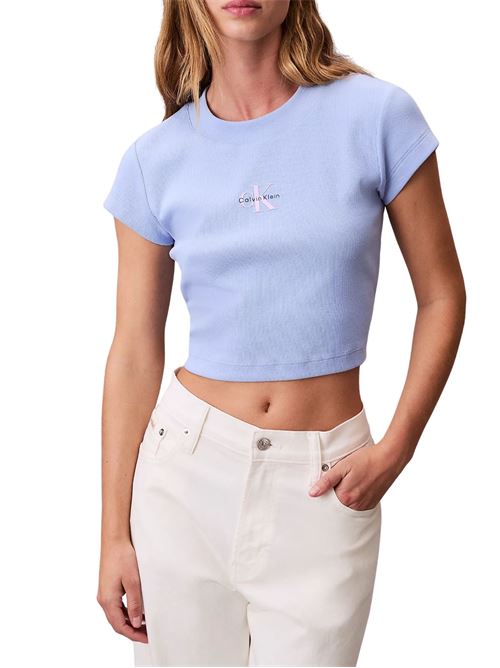 T-shirt lilla in cotone Calvin Klein Jeans | LV047AB8027ZQ